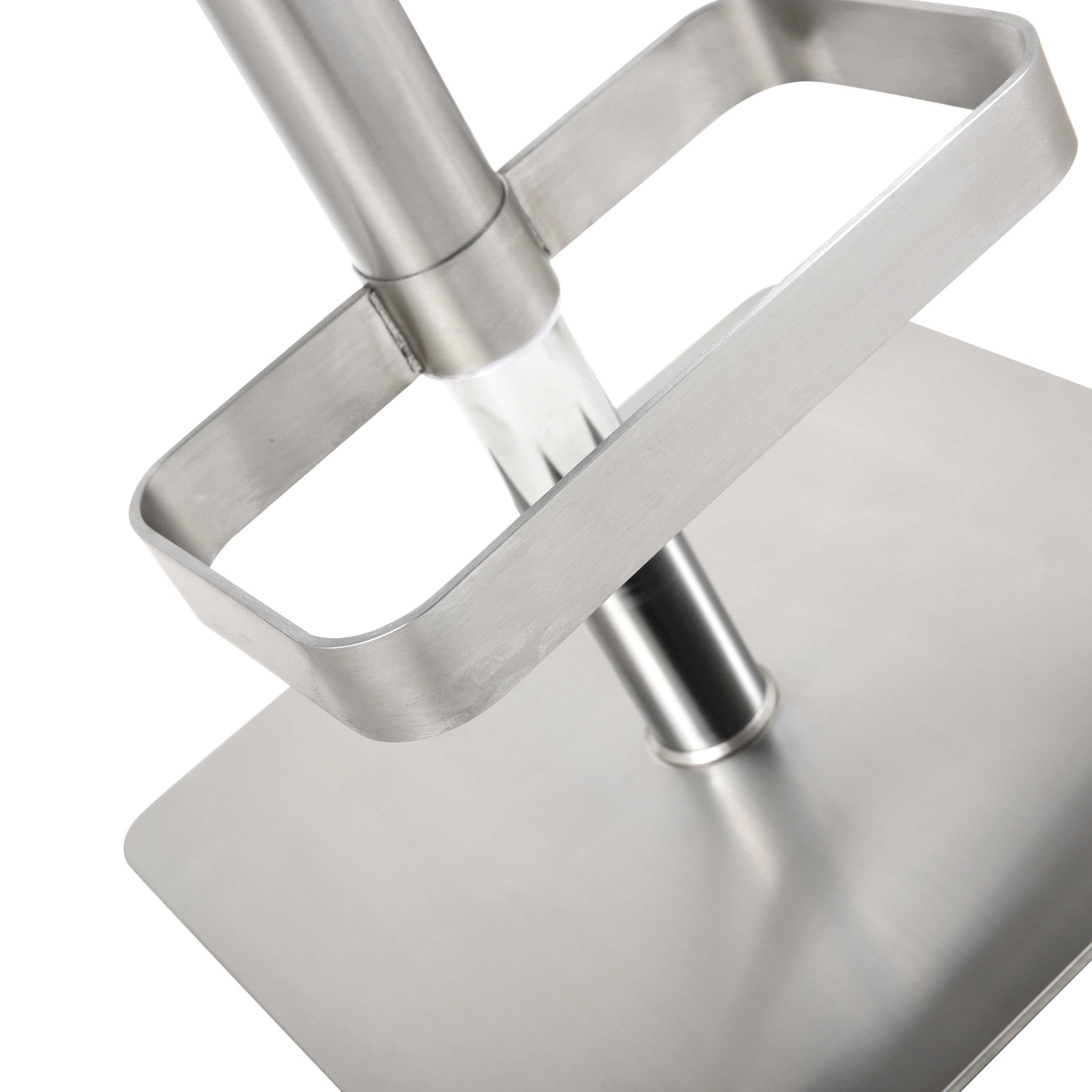 26 " White And Silver Stainless Steel Counter Height Bar Chair - GreatEagleInc