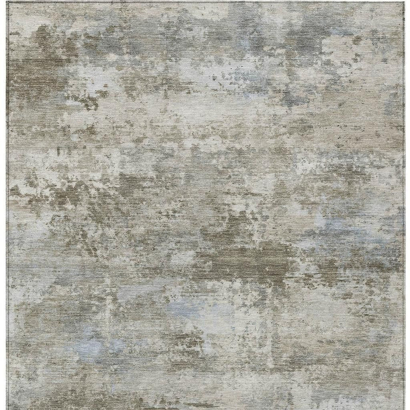 10' X 14' Tan And Beige Abstract Washable Indoor Outdoor Area Rug - GreatEagleInc