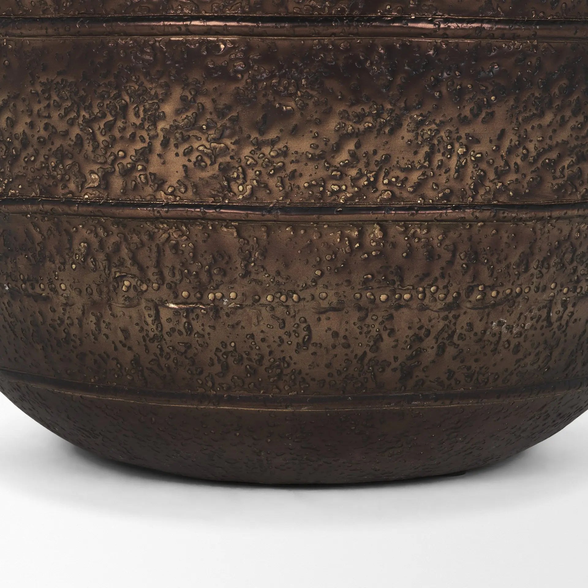 26" Antiqued Brass Metal Round Floor Vase Homeroots Home Decor
