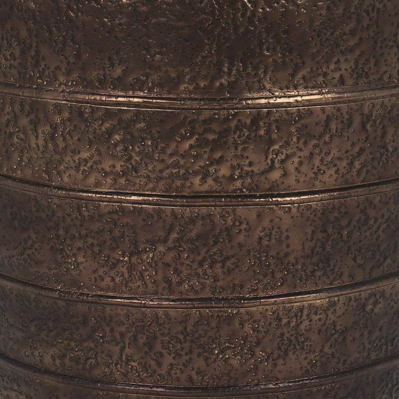 26" Antiqued Brass Metal Round Floor Vase Homeroots Home Decor