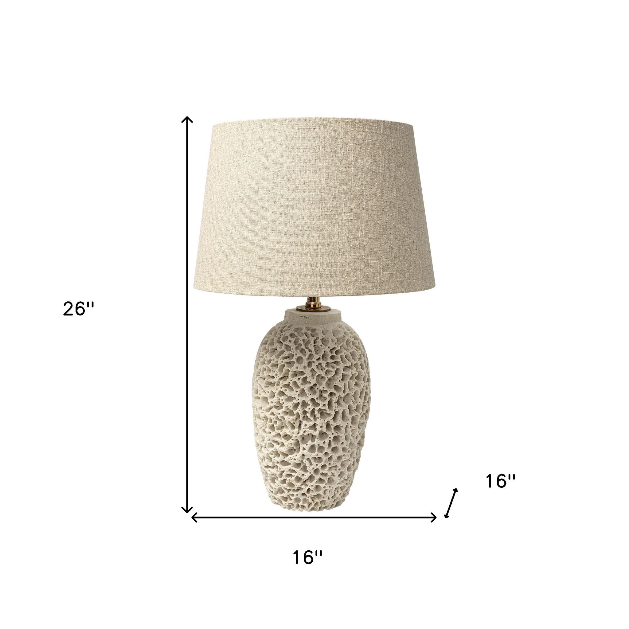 26" Beige Lamp Base LED With Champagne Shade - GreatEagleInc