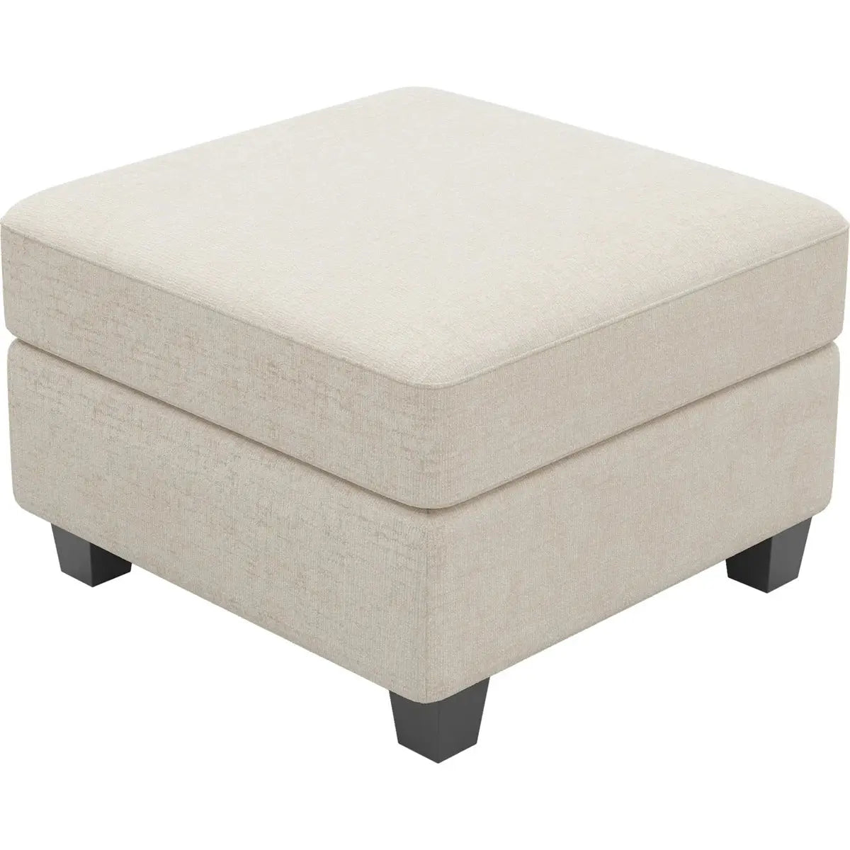 26" Beige and Black Chenille Storage Ottoman Homeroots Living Room