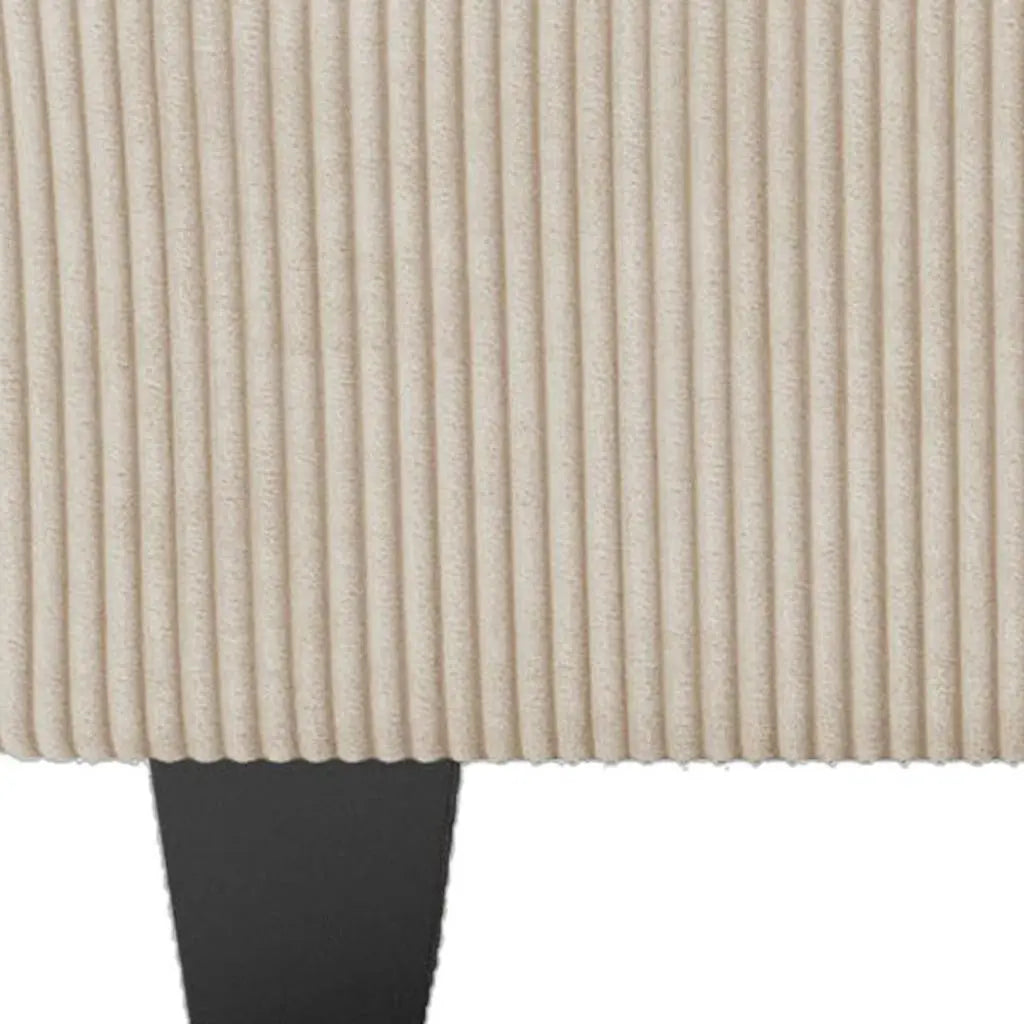 26" Beige and Black Corduroy Storage Ottoman Homeroots Living Room