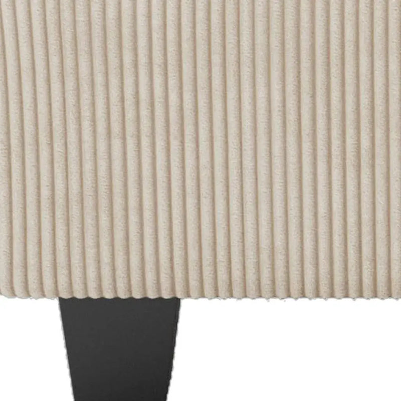 26" Beige and Black Corduroy Storage Ottoman Homeroots Living Room