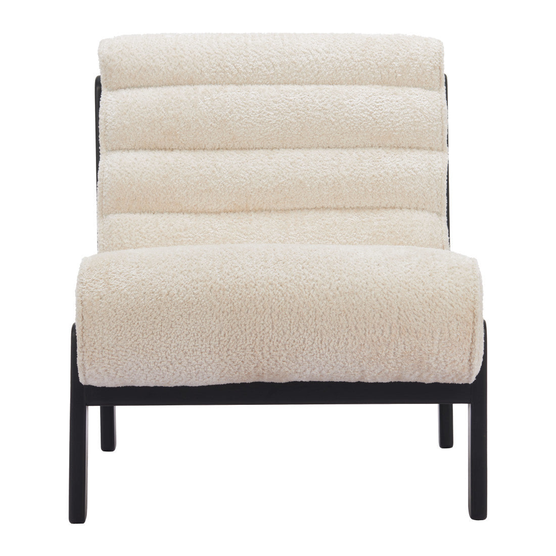 26" Beige and Black Upholstered Side Chair Homeroots Living Room