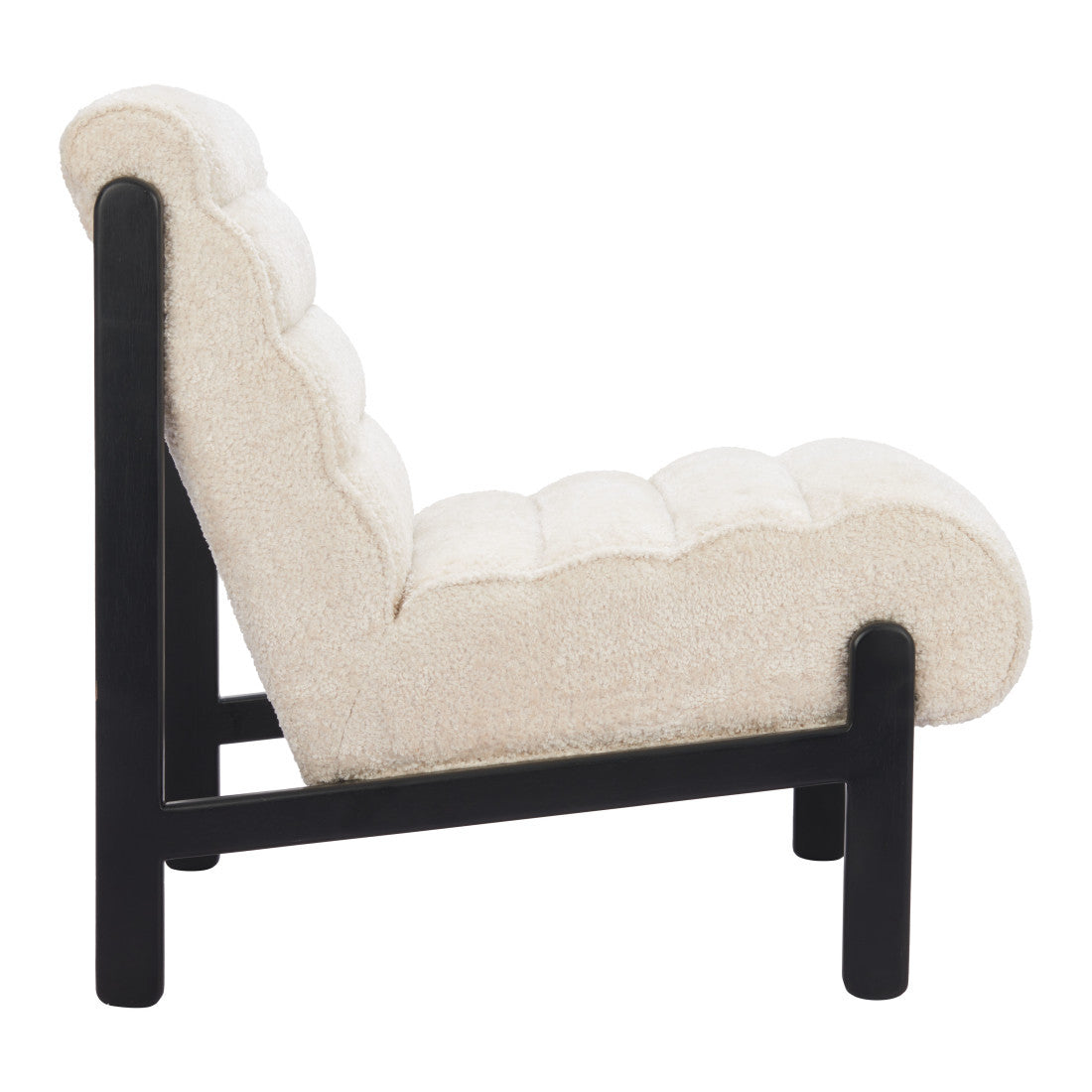 26" Beige and Black Upholstered Side Chair Homeroots Living Room