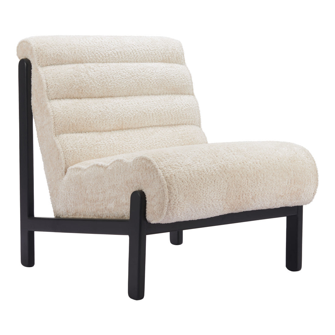 26" Beige and Black Upholstered Side Chair Homeroots Living Room