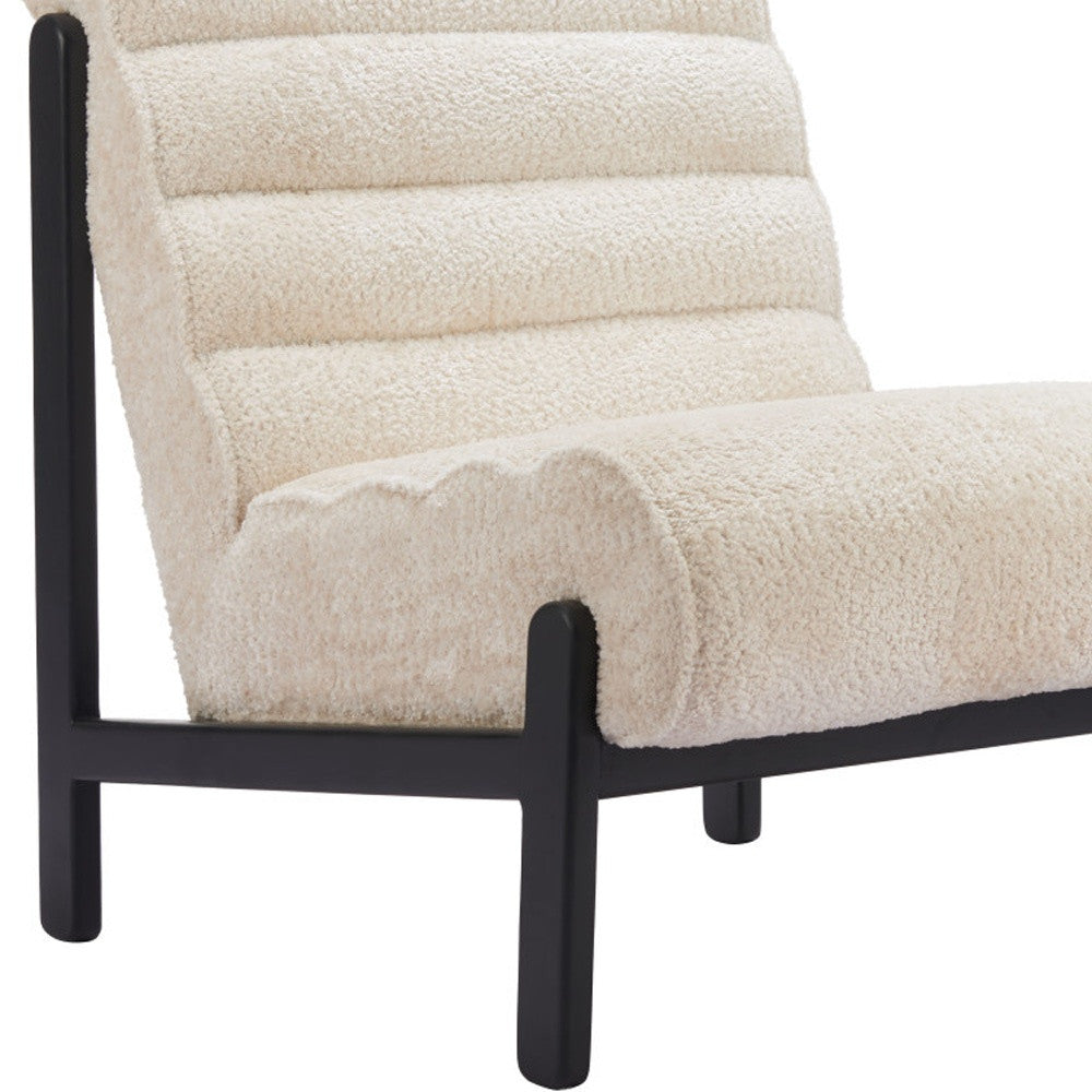 26" Beige and Black Upholstered Side Chair Homeroots Living Room