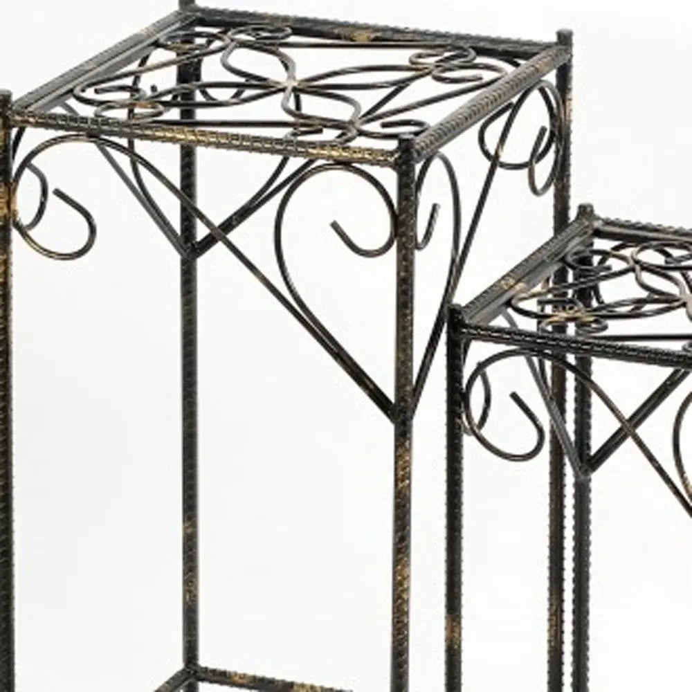 26" Black And Gold Metal Garden Accents Accessories Homeroots Outdoor