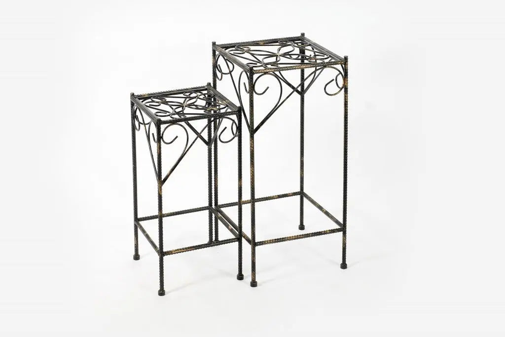 26" Black And Gold Metal Garden Accents Accessories Homeroots Outdoor