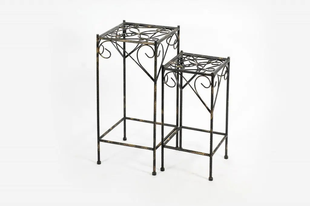 26" Black And Gold Metal Garden Accents Accessories Homeroots Outdoor