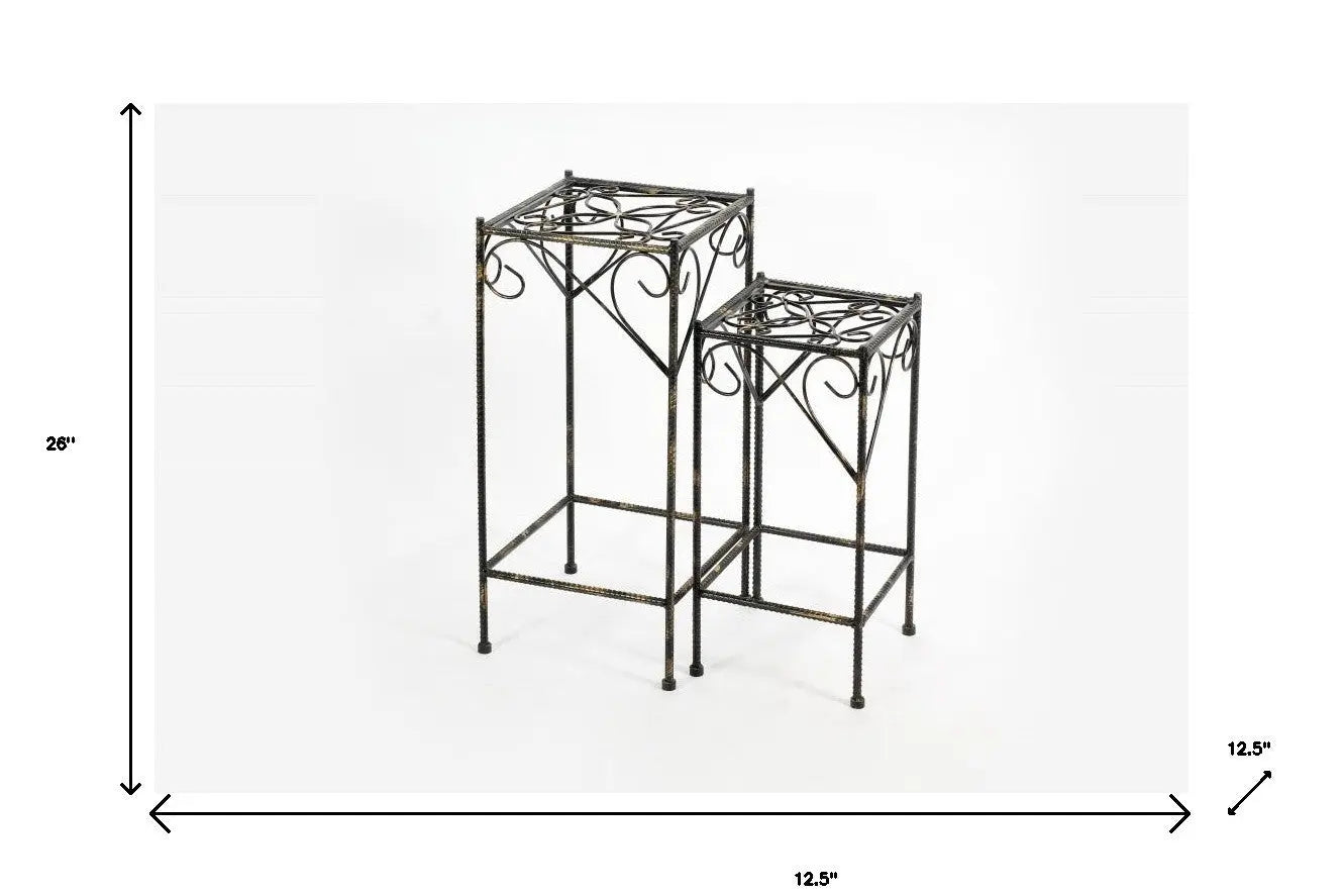 26" Black And Gold Metal Garden Accents Accessories Homeroots Outdoor