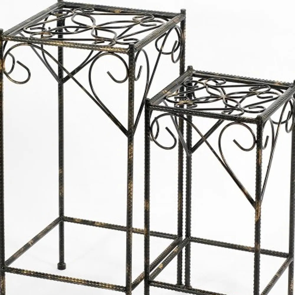 26" Black And Gold Metal Garden Accents Accessories Homeroots Outdoor