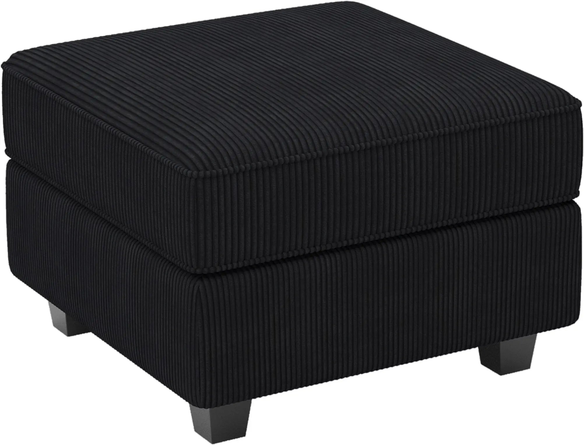 26" Black Corduroy Storage Ottoman Homeroots Living Room