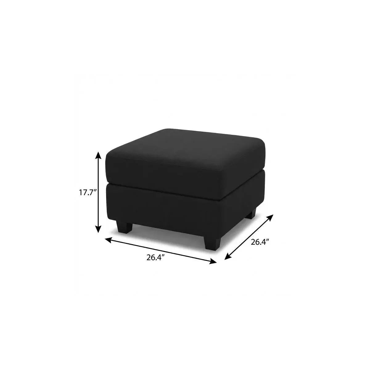 26" Black Faux Leather Storage Ottoman Homeroots Living Room