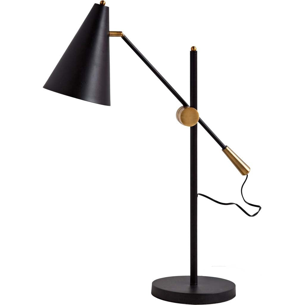 26" Black Metal Swing Arm With Black Cone Shade - GreatEagleInc