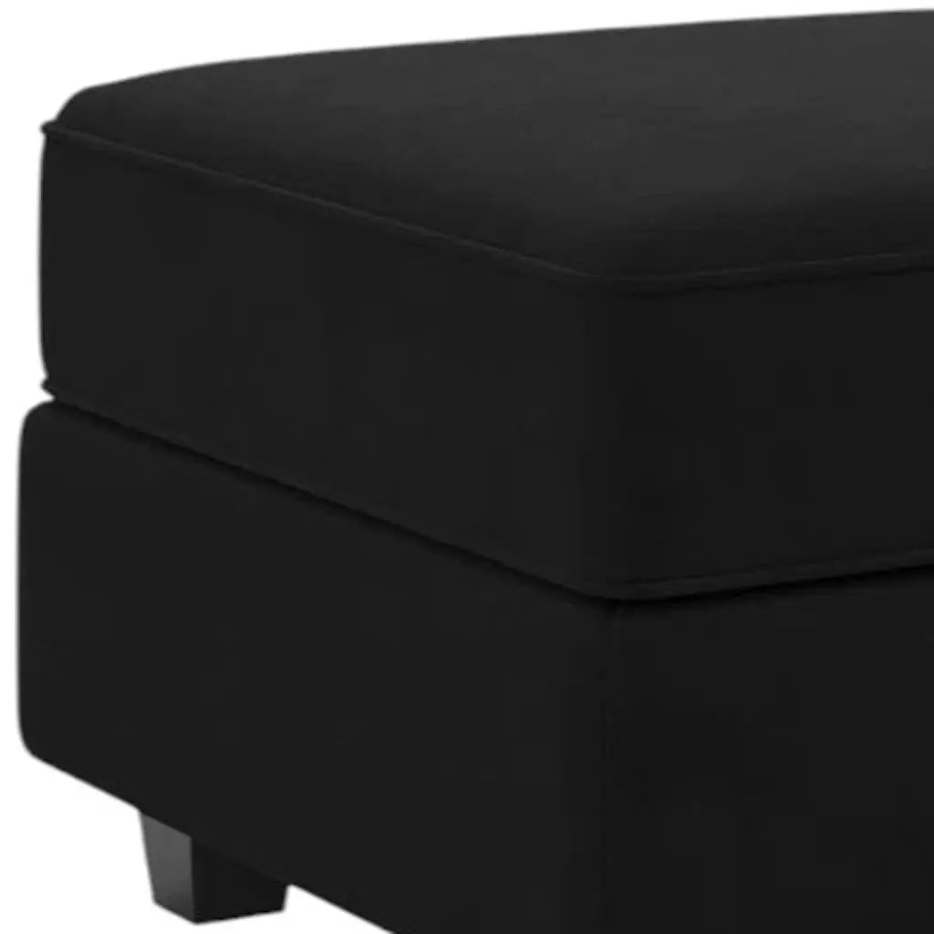 26" Black Microsuede Storage Ottoman Homeroots Living Room