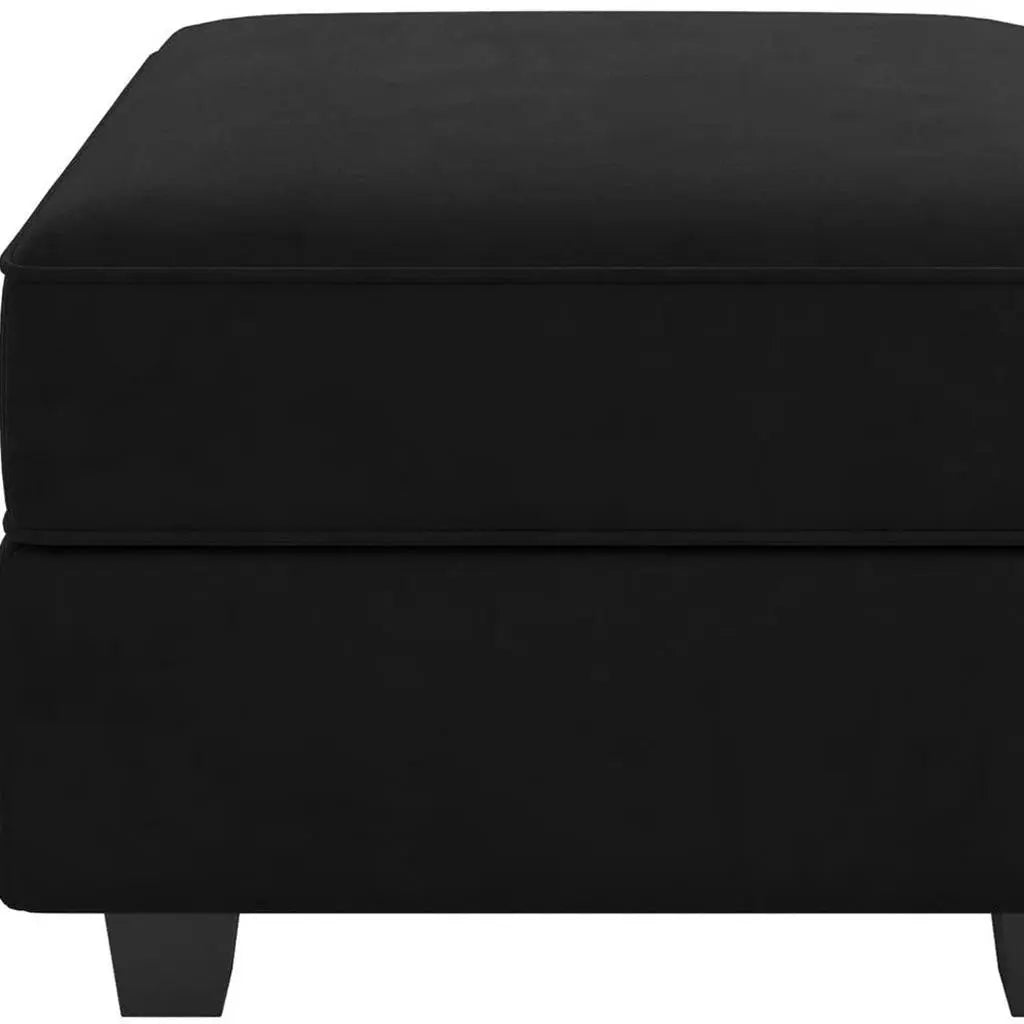 26" Black Microsuede Storage Ottoman Homeroots Living Room