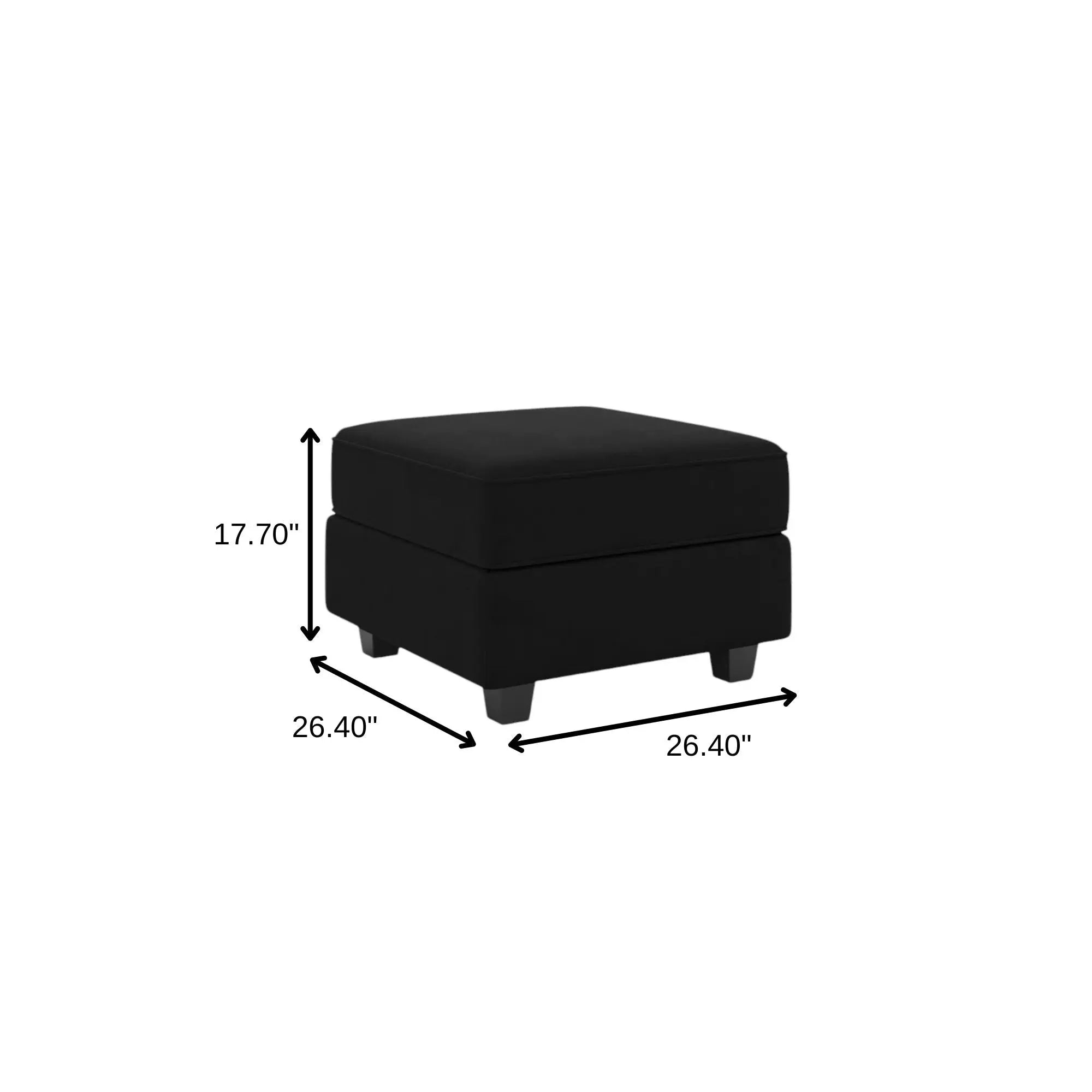 26" Black Microsuede Storage Ottoman Homeroots Living Room