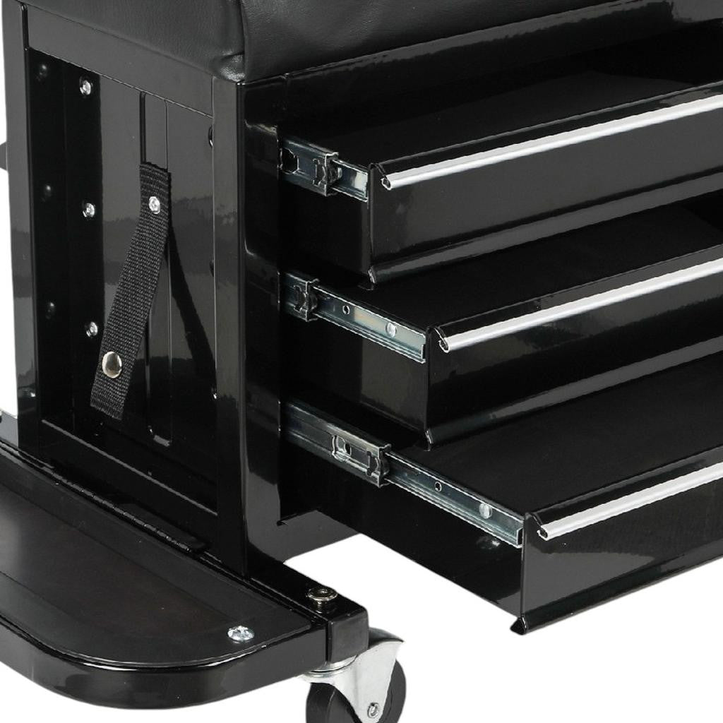 26" Black Multi-Tier Steel Tool Chest With Lid - GreatEagleInc