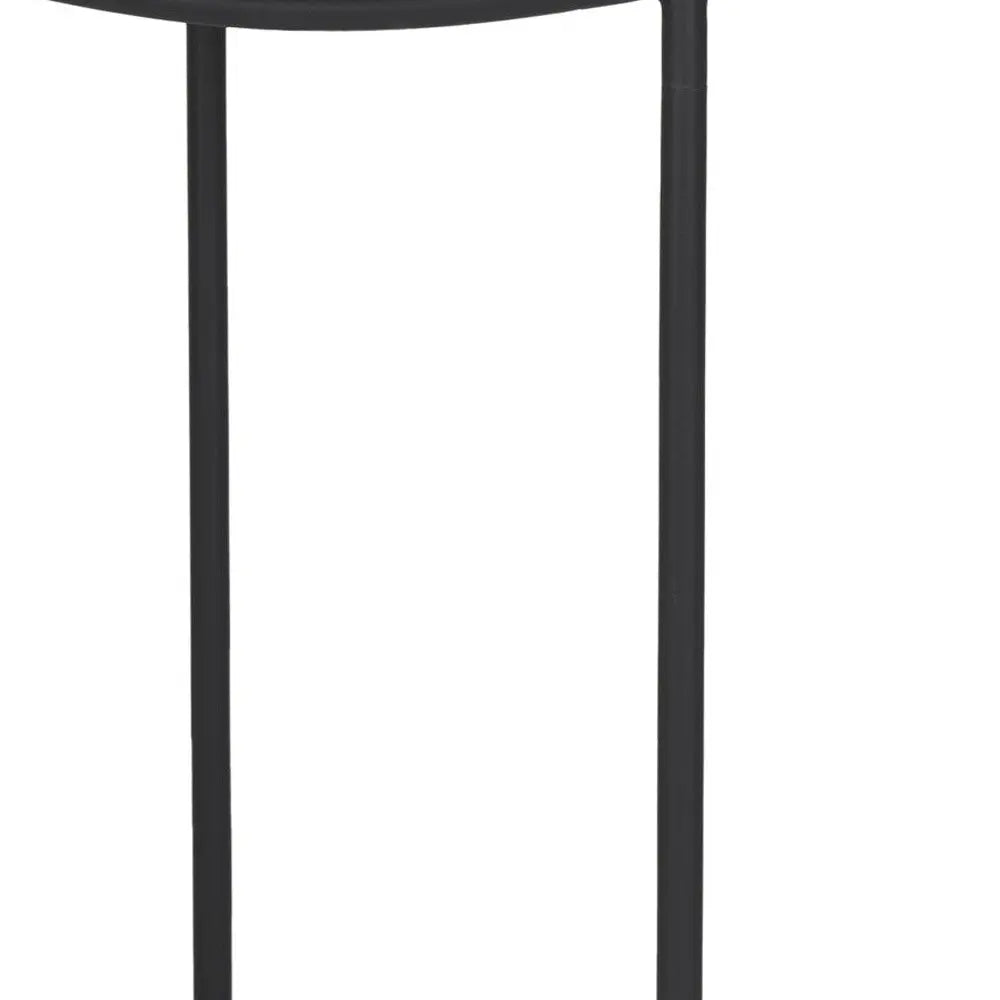 26" Black Solid Wood and Iron Backless Counter Height Bar Chair Homeroots Living Room