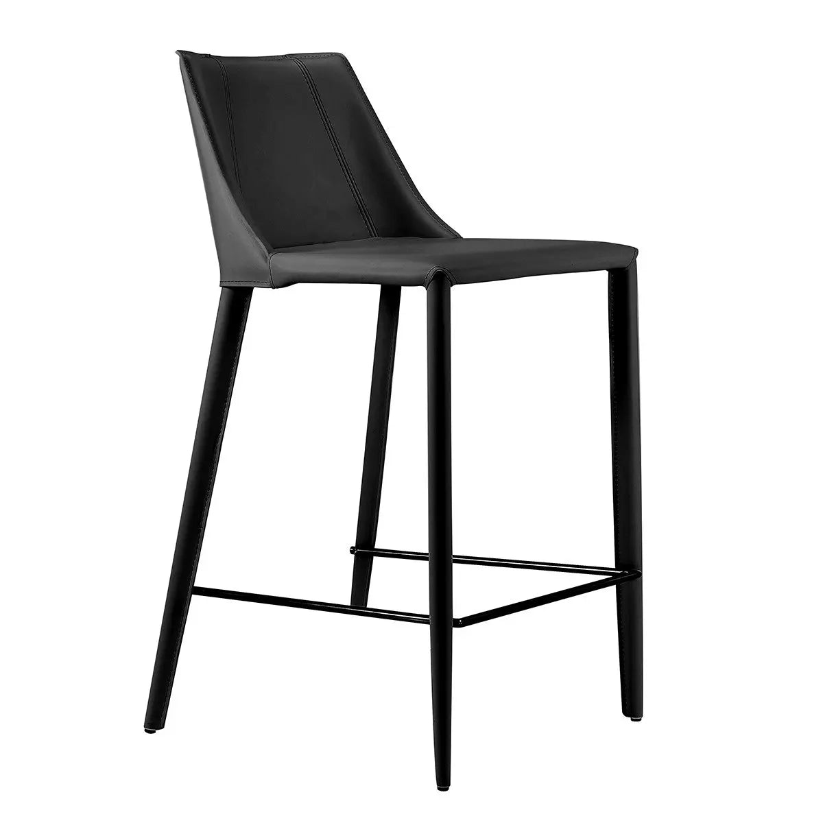 26" Black Steel Low Back Counter Height Bar Chair Homeroots Living Room