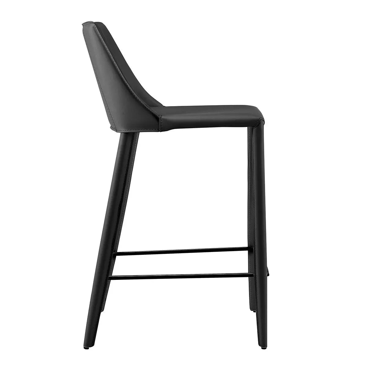 26" Black Steel Low Back Counter Height Bar Chair Homeroots Living Room