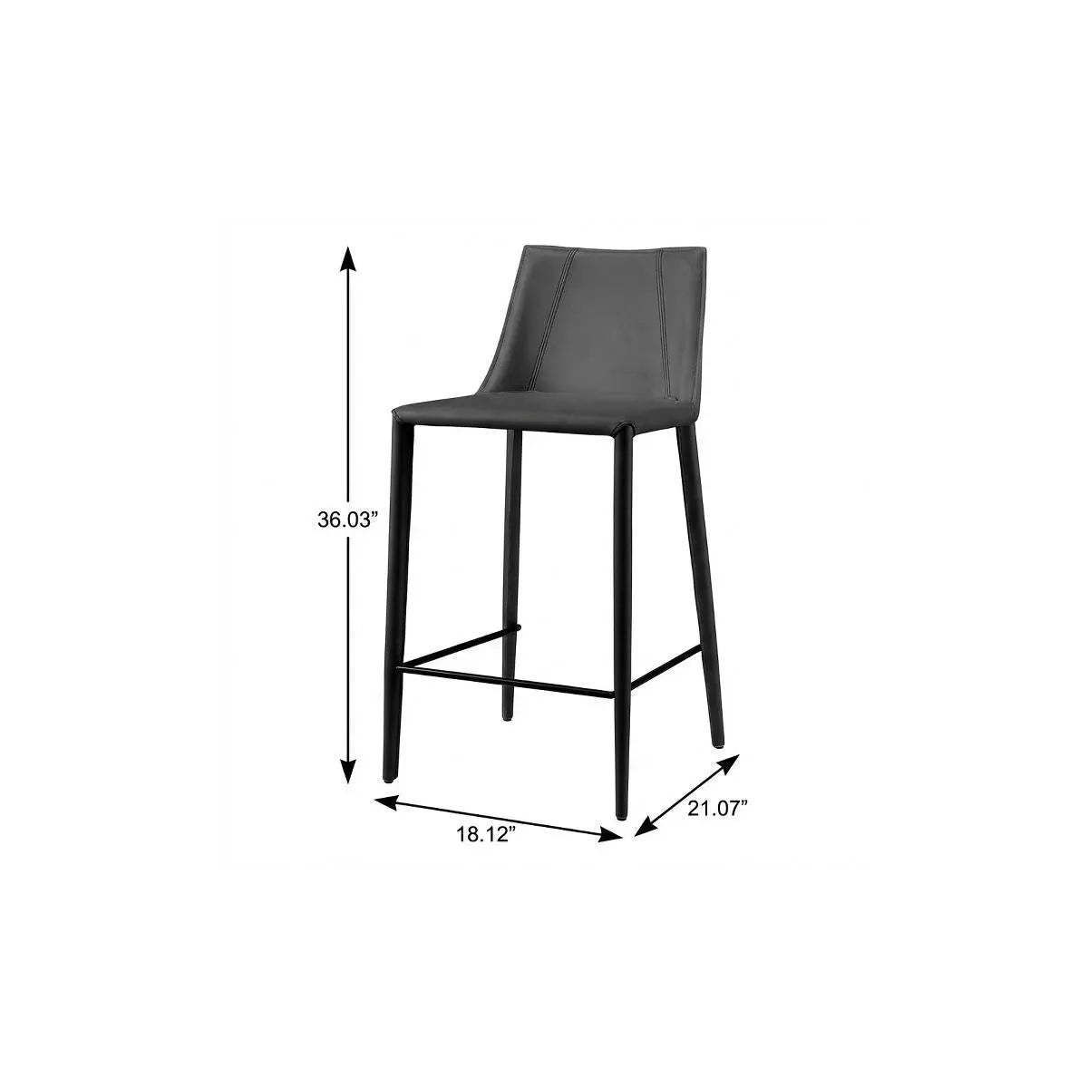 26" Black Steel Low Back Counter Height Bar Chair Homeroots Living Room