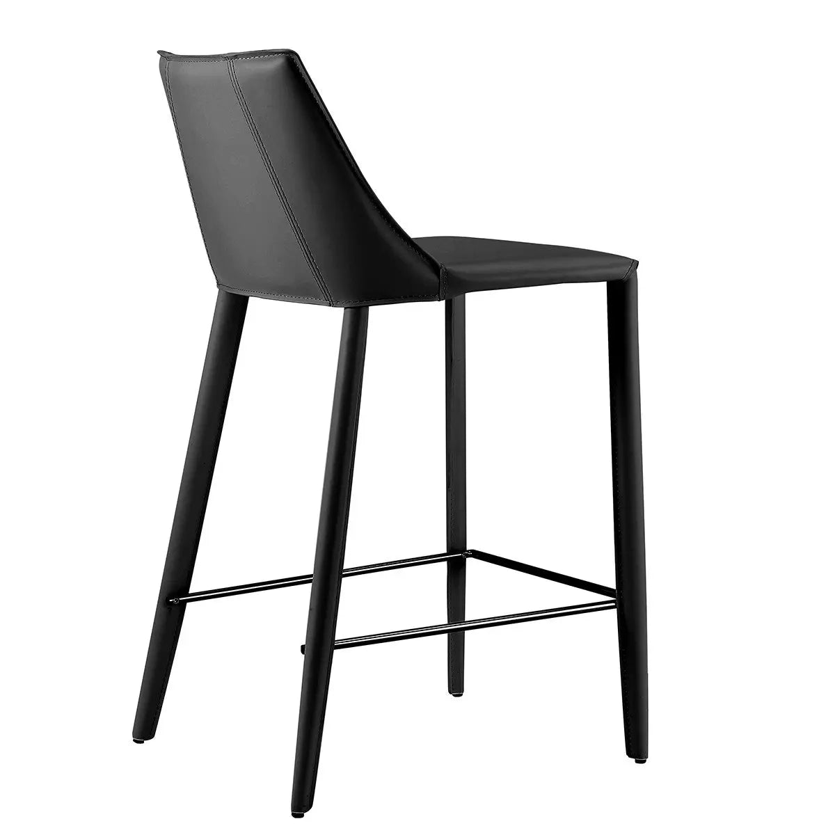 26" Black Steel Low Back Counter Height Bar Chair Homeroots Living Room
