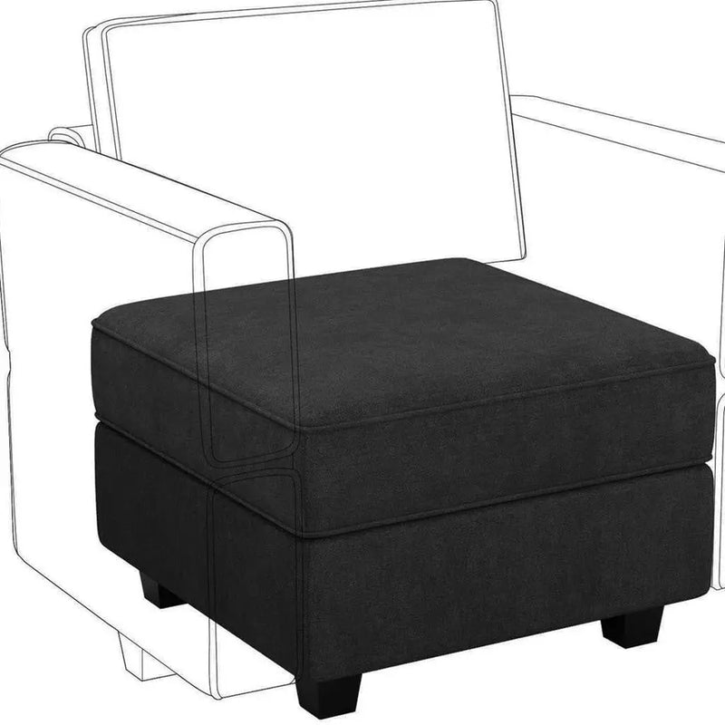 26" Black Velvet Storage Ottoman Homeroots Living Room