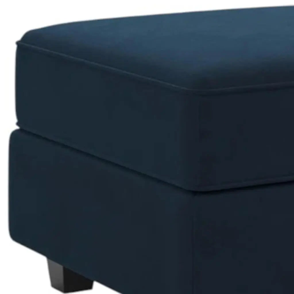 26" Blue and Black Microsuede Storage Ottoman Homeroots Living Room