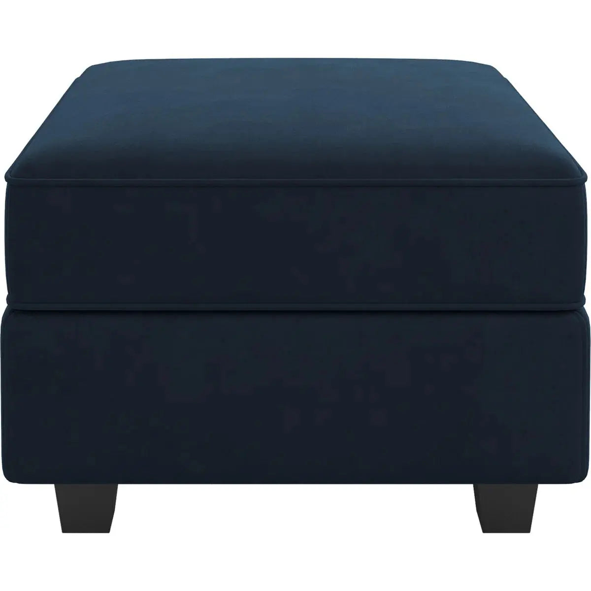 26" Blue and Black Microsuede Storage Ottoman Homeroots Living Room
