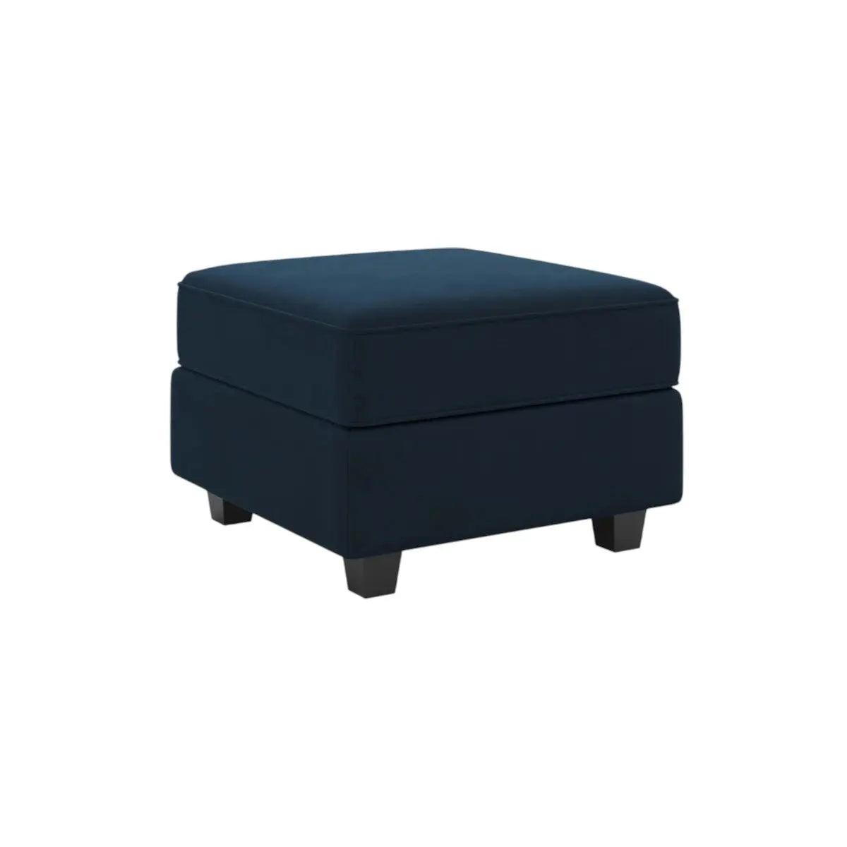 26" Blue and Black Microsuede Storage Ottoman Homeroots Living Room