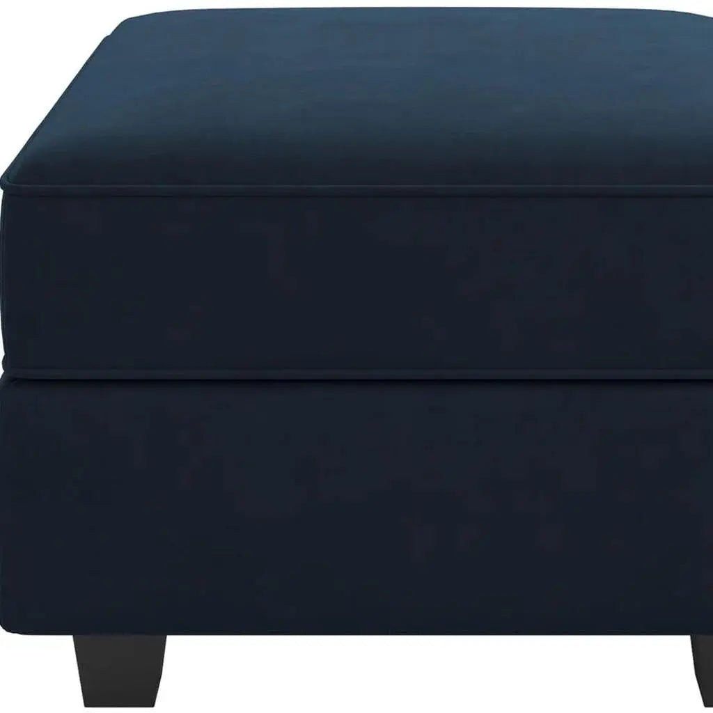 26" Blue and Black Microsuede Storage Ottoman Homeroots Living Room