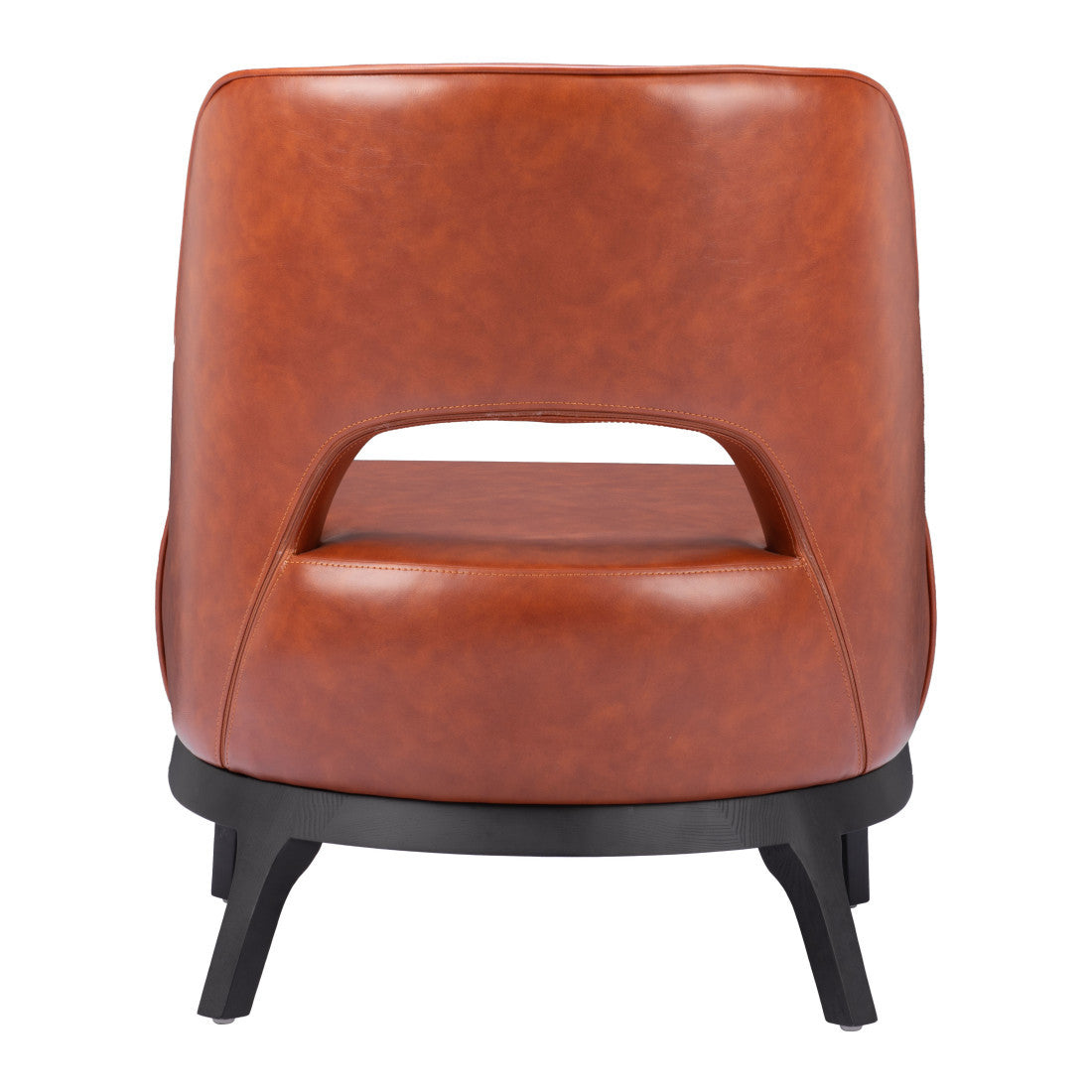 26" Brown And Black Faux Leather And Faux Leather Lounge Chair Homeroots Living Room