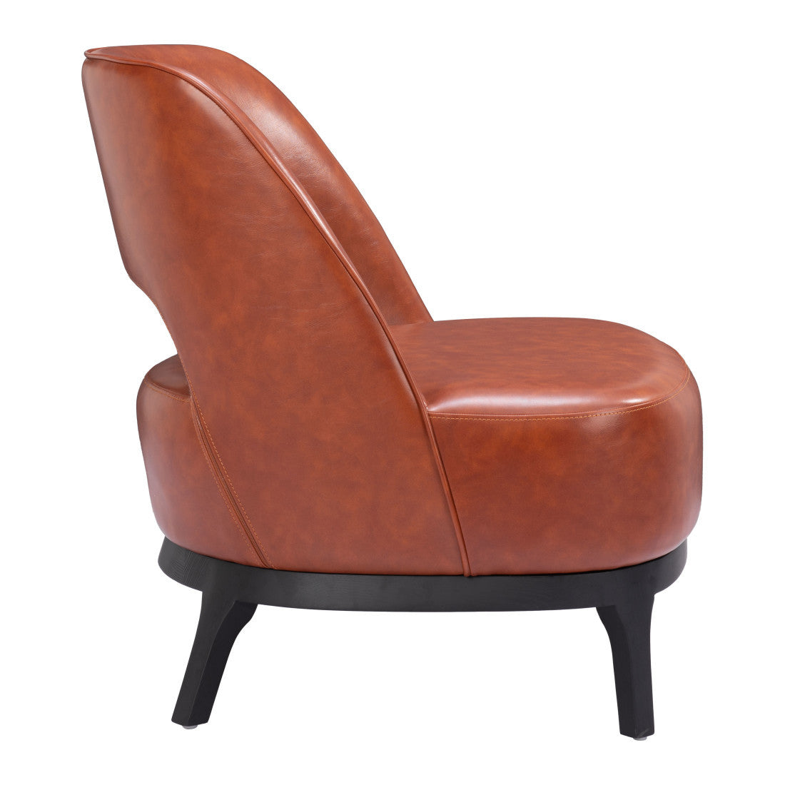 26" Brown And Black Faux Leather And Faux Leather Lounge Chair Homeroots Living Room
