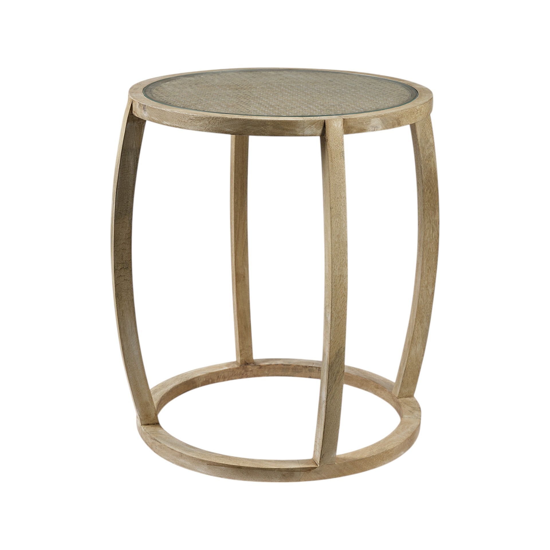 26" Brown And Clear Glass Round End Table - GreatEagleInc
