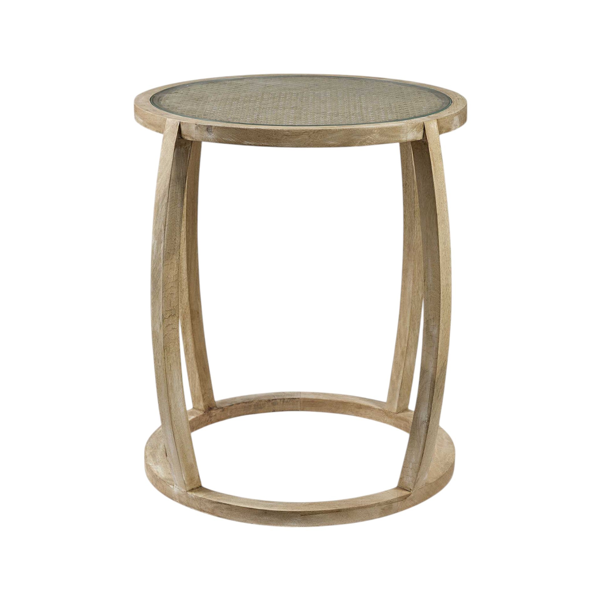26" Brown And Clear Glass Round End Table - GreatEagleInc