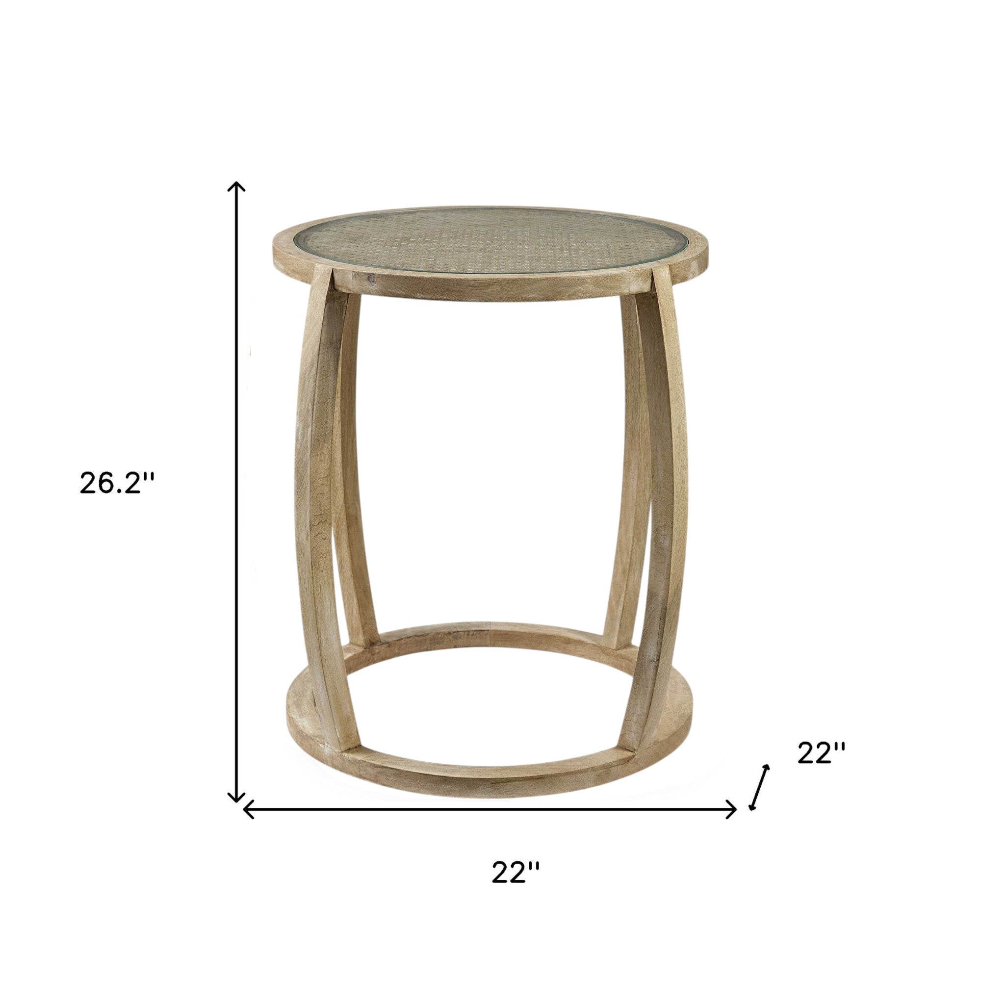 26" Brown And Clear Glass Round End Table - GreatEagleInc