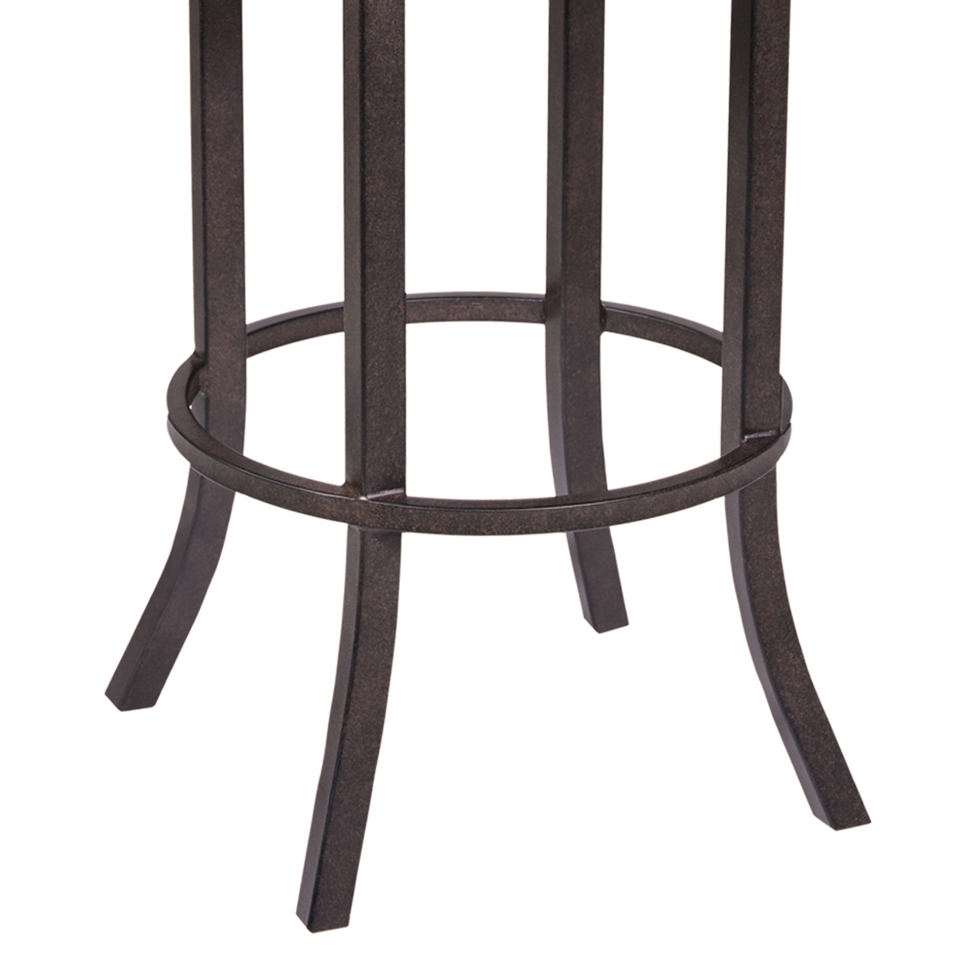 26" Brown Faux Leather And Iron Counter Height Bar Chair - GreatEagleInc