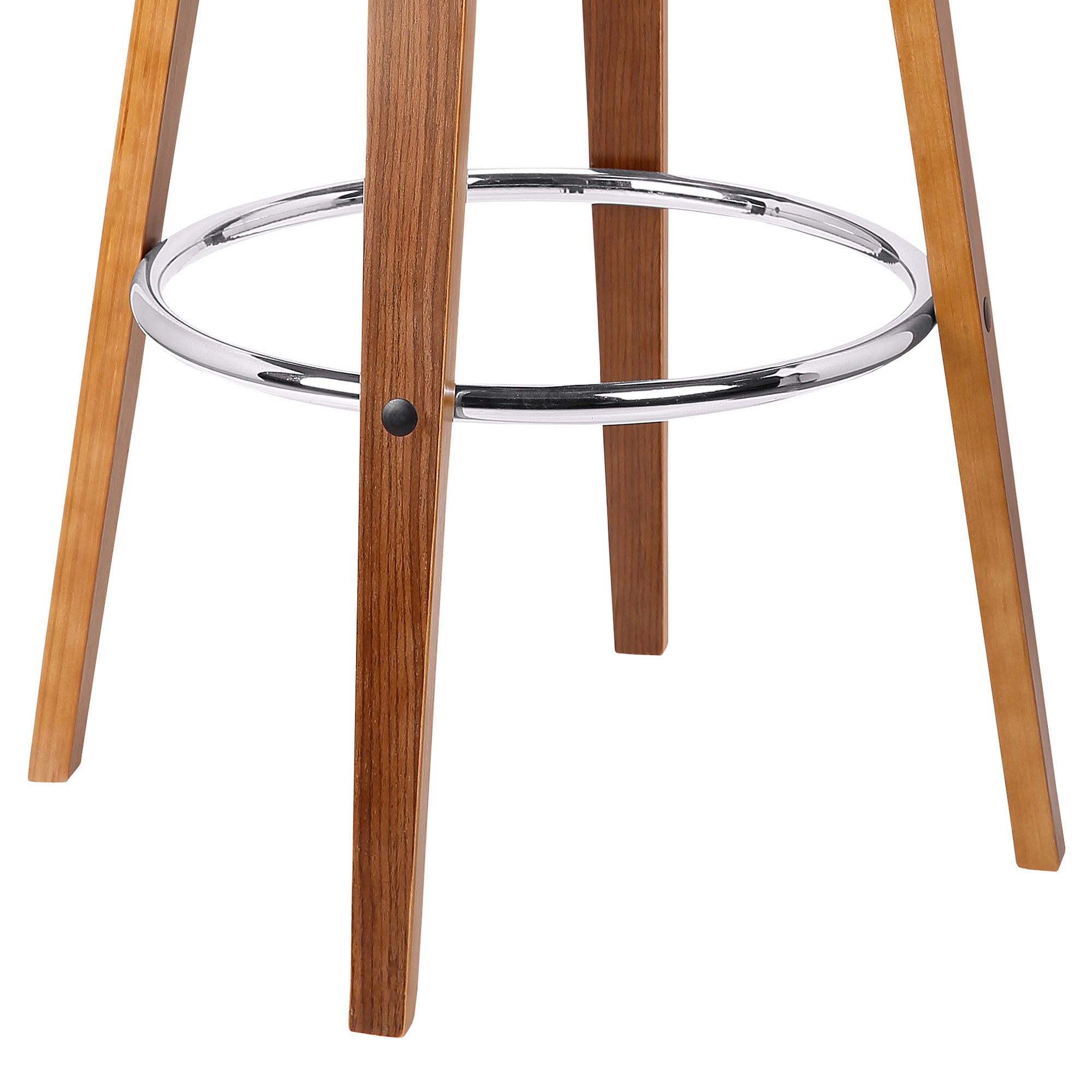 26" Brown Faux Leather And Iron Swivel Low Back Counter Height Bar Chair - GreatEagleInc