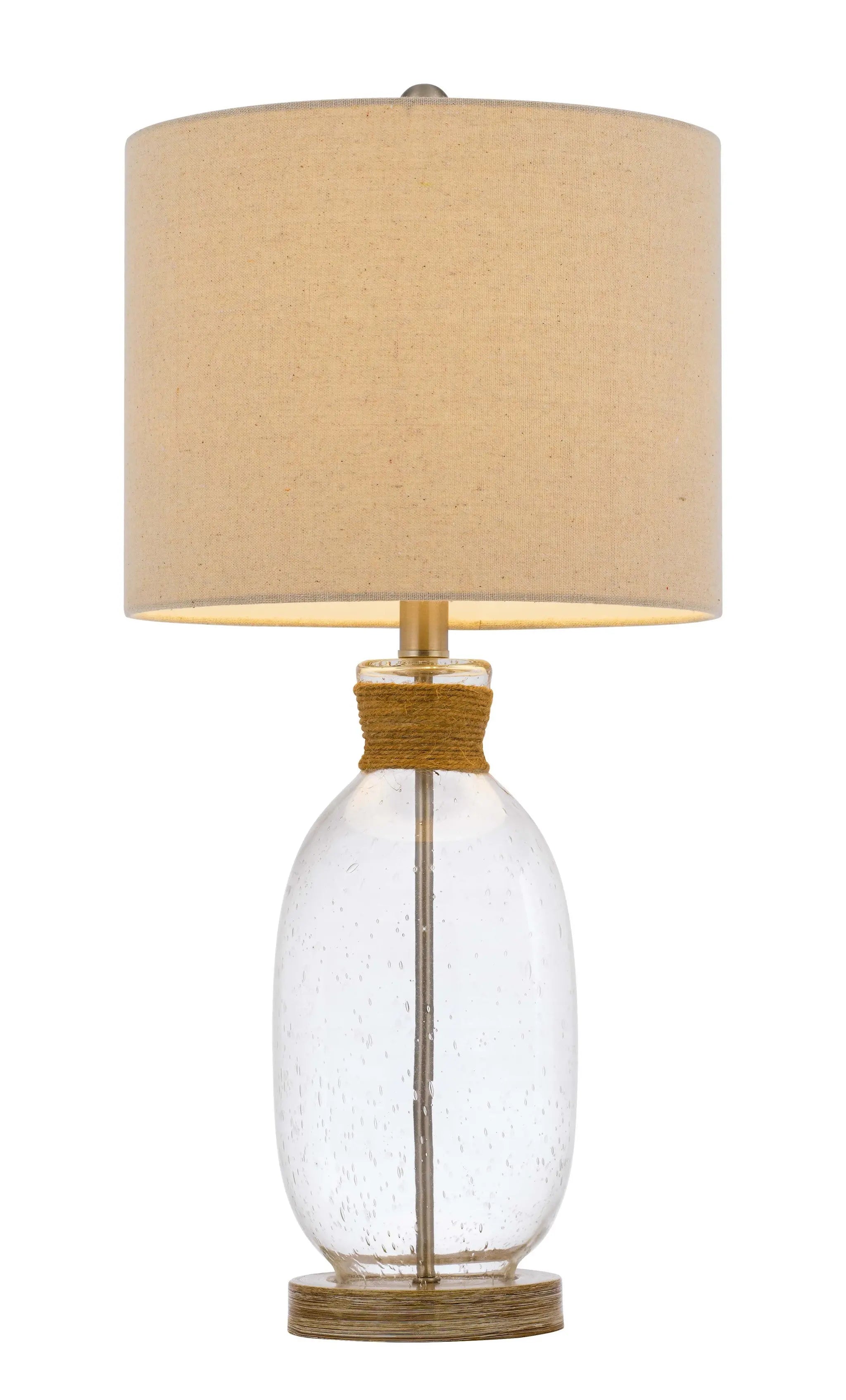 26" Brown Mason Jar Table Lamp With Brown Drum Shade Homeroots Lighting