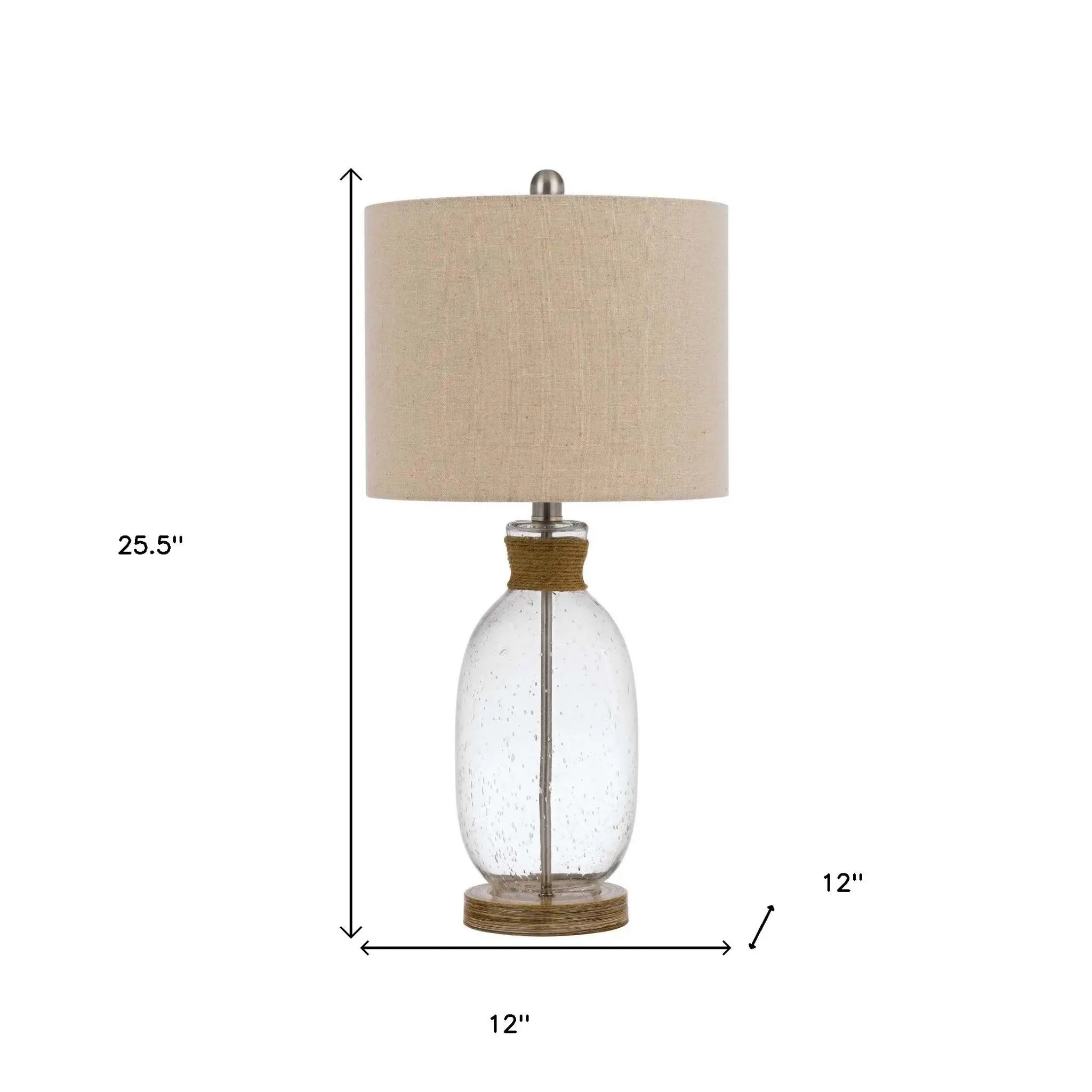 26" Brown Mason Jar Table Lamp With Brown Drum Shade Homeroots Lighting