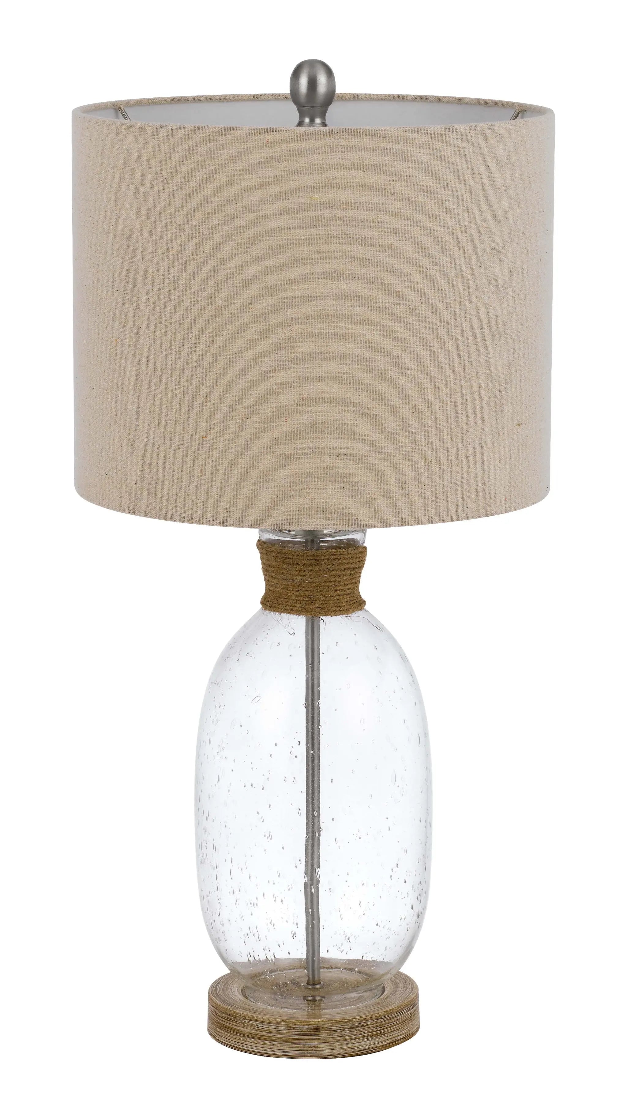 26" Brown Mason Jar Table Lamp With Brown Drum Shade Homeroots Lighting