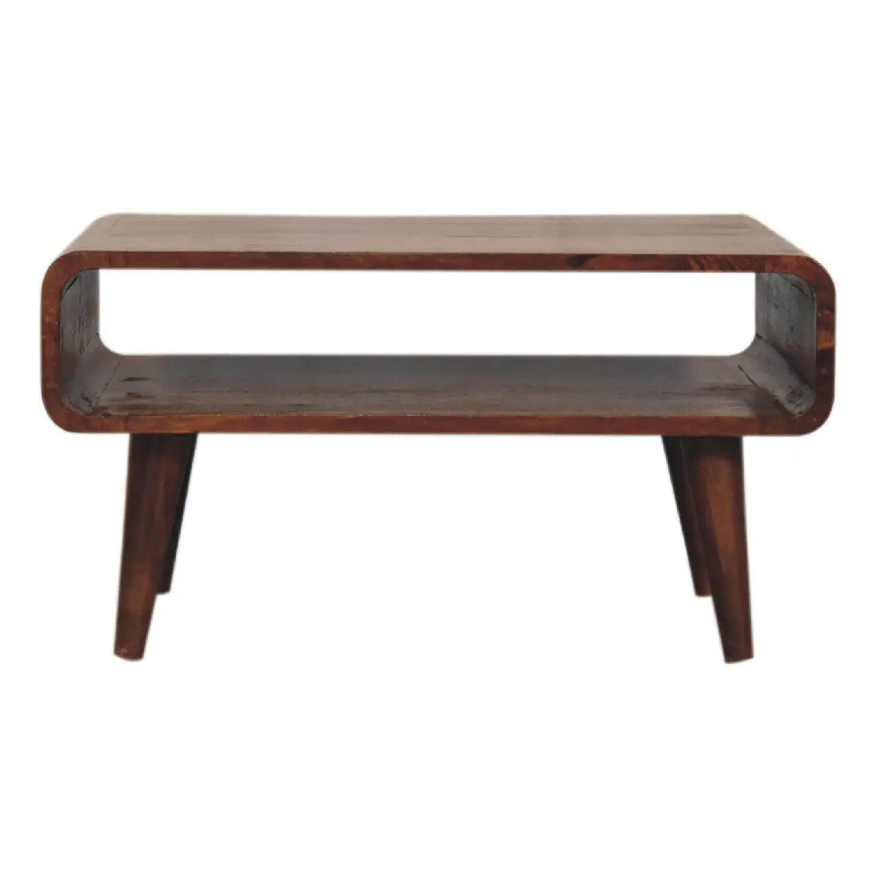 26" Brown Solid Wood Enclosed and Open Storage TV Stand Homeroots Living Room