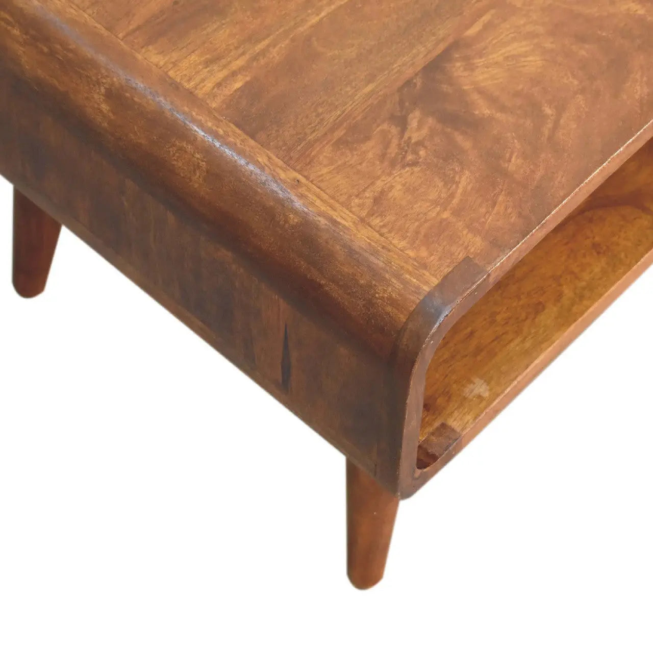 26" Brown Solid Wood Enclosed and Open Storage TV Stand Homeroots Living Room