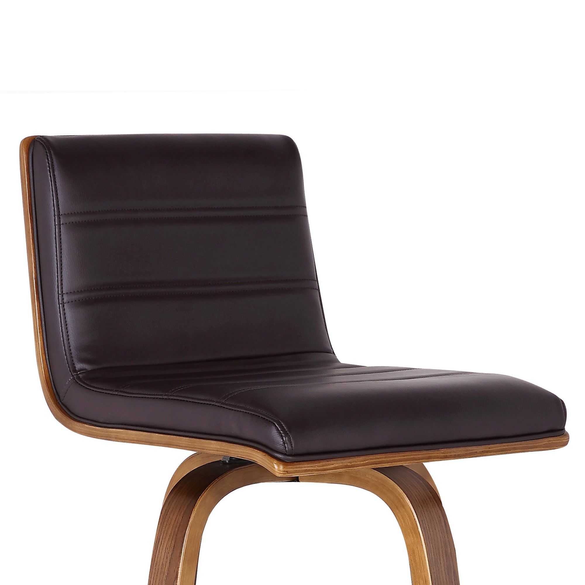 26" Brown Solid Wood Swivel Low Back Counter Height Bar Chair - GreatEagleInc