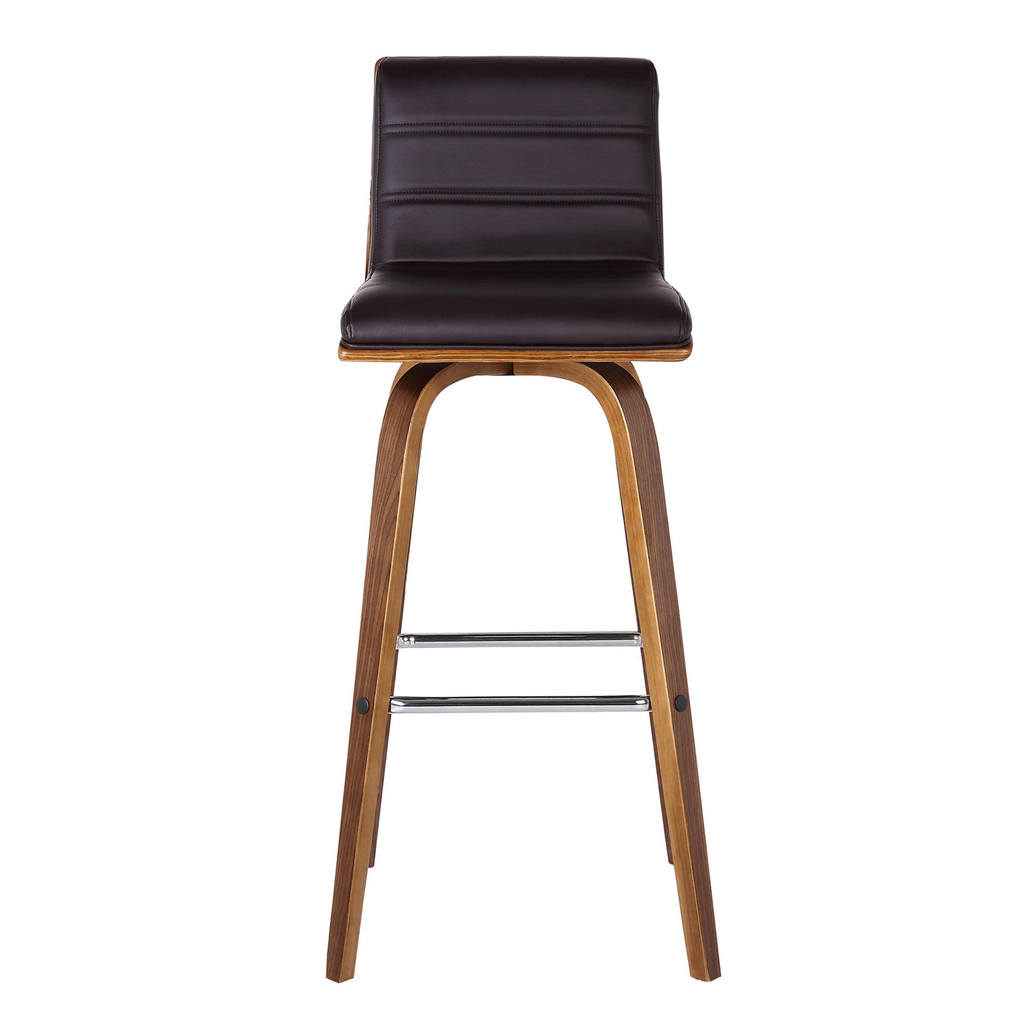 26" Brown Solid Wood Swivel Low Back Counter Height Bar Chair - GreatEagleInc