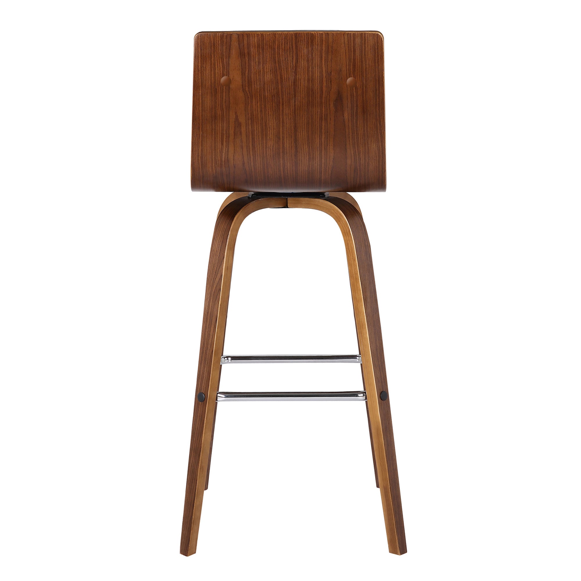26" Brown Solid Wood Swivel Low Back Counter Height Bar Chair - GreatEagleInc
