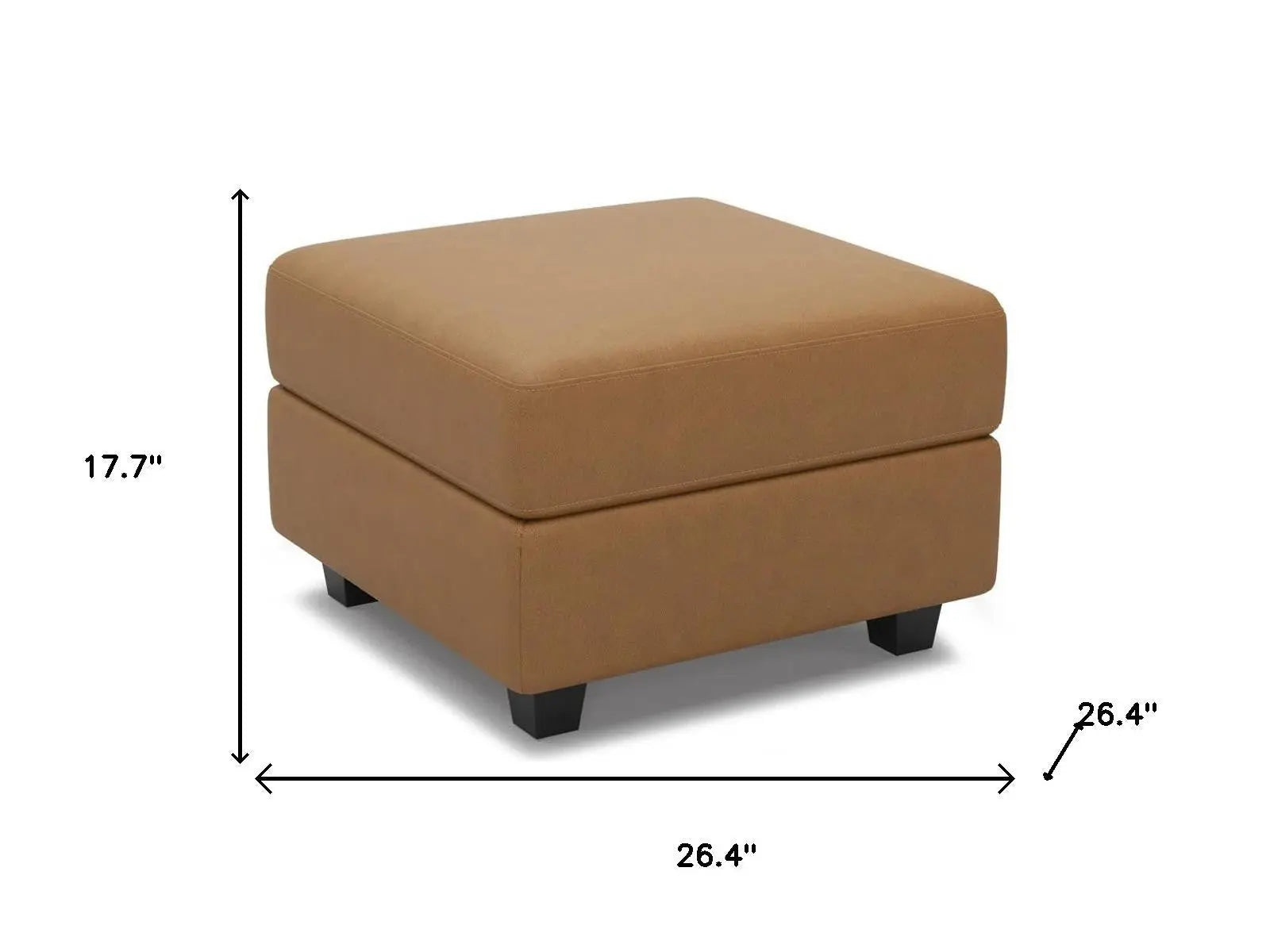 26" Brown and Black Faux Leather Storage Ottoman Homeroots Living Room